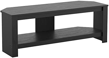 mahara Black Corner TV Stand - Black Oak Effect TV unit for up to 55 and Max 40Kg-TV Floorstand L115cm x D39.5cm x H41.4cm - For Living Room/Bedroom