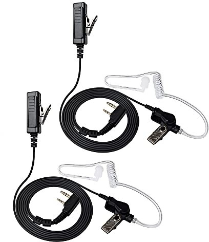 HYSHIKRA Walkie Talkie Kopfhörer mit Mikrofon kompatibel mit Baofeng UV-5R UV-5RA 888S Kenwood 2 Way Radio (2 Stück)