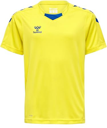 hummel Unisex Kinder Hmlcore Xk Poly Jersey S/S Kids T-Shirt, Blazing Yellow/True Blue, 116 EU
