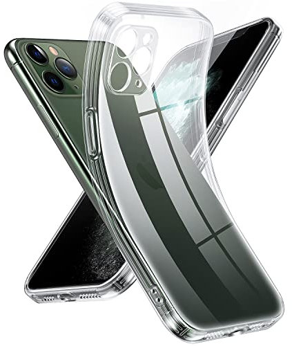 Supdeal Coque Crystal Clear pour iPhone 11 Pro, Jamais Jaune avec Protection de la Caméra, Étui Housse de Téléphone Portable Transparente en Silicone Ultra Fine et Légère, 5,8, Transparent