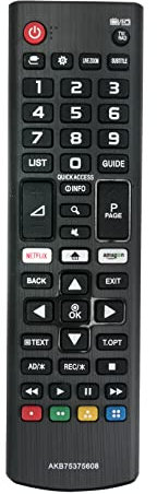 AULCMEET AKB75375608 sub AKB75095308 Ersetzte Fernbedienung passend für LG 43UK6450PLC 43UK6470PLC 43UK65 43UK6500LLA 43UK6500MLA 43UK6500PLA 43UK6510PLB 43UK6550PLD 43UK67 43UK6710PLB