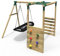 Rebo® Wooden Garden Children's Swing Set with Monkey Bar Attachment - Boat Green | OutdoorToys | Kids' Outdoor Wooden Play Equipment for Gardens, Frame and Accessories Included, Weather Resistant