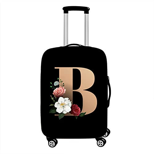 Hixingo Elastisch Reise Kofferhülle Kofferschutzhülle, 3D Buchstabe Druck Koffer Schutzhülle Staubdichte Reisekoffer Hülle Trolley Case Schutzhülle Reisegepäckabdeckung (L (26-28 Zoll),B)