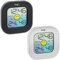 Digitales Thermometer Hygrometer FUN TFA 30.5050 mit farbigem Display, 2er Set, schwarz+silber