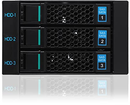 RackChoice Caja interna de disco duro SATA/SAS de 3 x 2.5 pulgadas/3.5 pulgadas, disco duro de 6 Gbps, intercambio en caliente en 2 bahías externas de 5.25 pulgadas