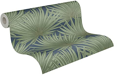 A.S. Création Antigua 390905 Floral Non-Woven Wallpaper 10.05 m x 0.53 m Made in Germany Green Blue