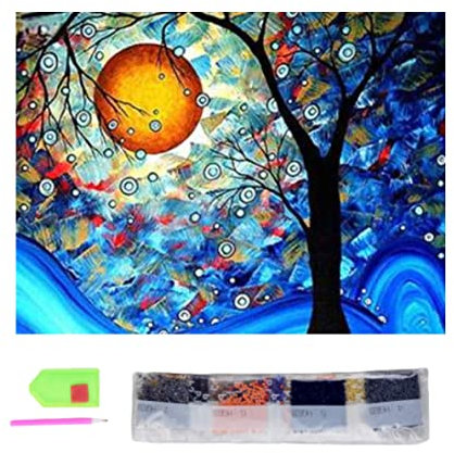 SusggO Diamond Painting, Set Pintura de Diamantes 40cmX30cm Diamond Painting Kit completo accesorios DiY 5D Cuadro Punto de Cruz Bordados Manualidades Decoracion Hogar Pared (ARBOL DE LA VIDA)
