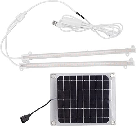 Tyenaza Solar-Pflanzenlampe, Solar-Pflanzen-Wachstumslicht, LED-Pflanzen-Wachstums-Lichtstreifen Für Balkon, Gewächshaus, Kräuter, Gemüse, Blumen(20W)