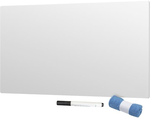 kaiserkraft | Schreibtafel | rahmenlos | magnetisch | Stahlblech | Weiß | Rahmenlos, Stahl emailliert, weiß, BxHxT 1180 x 880 x 7 mm, mit Zubehör