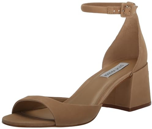 Steve Madden Damen Ella Sandale mit Absatz, Hellbraunes Nubuk, 38 EU