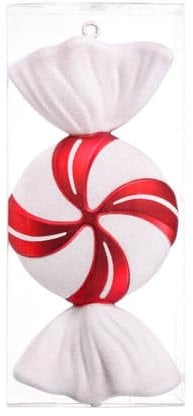 Bolas gigantes de bastón de caramelo rojo y blanco para árbol de Navidad, 32 cm (A)