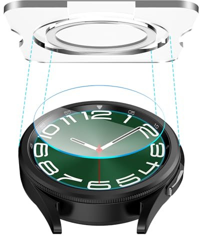 Protection Écran pour Samsung Galaxy Watch 6 Classic 47mm, Verre Trempé 9h, Film de Protection LéGer, Anti-Rayures, Sans Bulles Protection en Verre Trempé pour Galaxy Watch 6 Classic 47mm