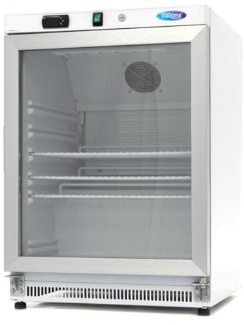 Frigorifero 200L Bianco con Porta Vetro - Modello Tavolo - Ospitalità - Con Tre Griglie Regolabili - Professionale