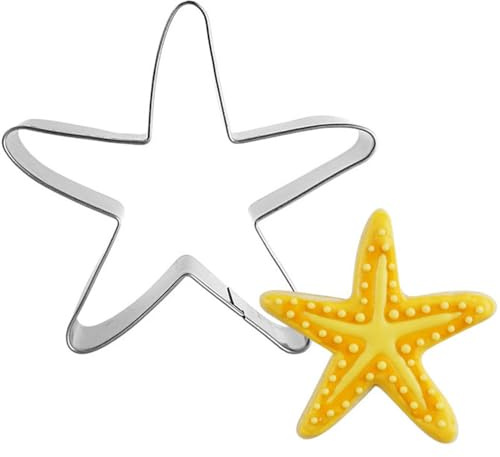 Bianriche Emporte-pièce en forme d'étoile de mer en forme d'animaux marins en acier inoxydable pour pâtisserie, sandwich, fondant, décoration de gâteau