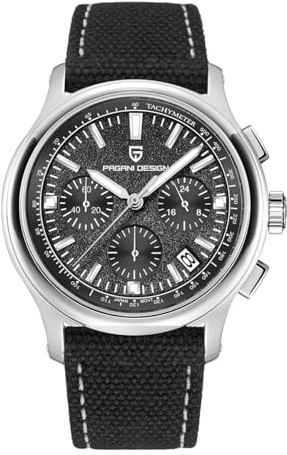 Pagani Design Herren-Quarzuhr, Herren-Chronograph, Japanisches VK63-Uhrwerk, AR-Saphirkristallglas, Lederarmband, 100M wasserdichte Uhr PD-1781