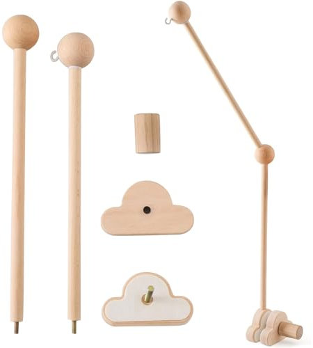 Baby Mobile Halterung Holz für Babybett,Mobile Halterung Wickeltisch,Babybett Klingelhalterung,Mobiles Gestänge für Babybett,für Aufhängung Windspiele Bettglocke