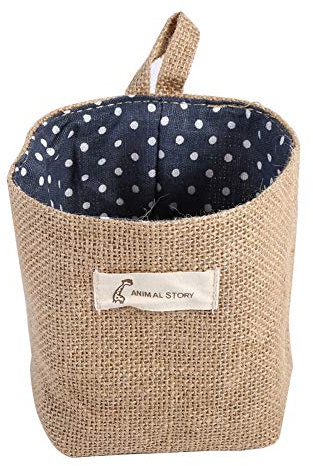 HERCHR Petit Sac De Rangement Suspendu, Panier à Linge en Coton Et Lin, Panier Décoratif Mural Suspendu, Organisateur De Gadgets pour la Maison(#5)