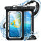 JETech Pochette Étanche pour Téléphone, Lot de 2 Coque pour iPhone 16e 16 15 14 13 Pro Max Plus, pour Samsung Galaxy S25 S24 Ultra et Autres Jusqu'à 7,2 Pouces, avec Lanière (Noir+Noir)