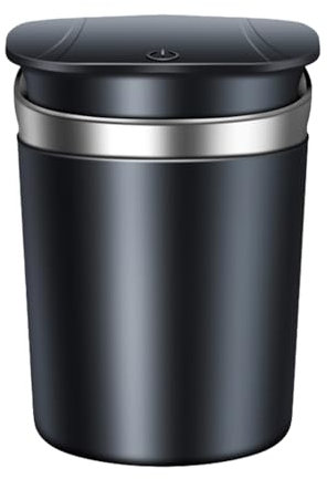 LNZKX Portable Auto Aschenbecher für SEAT León/León ST/León Cupra/Leon SC/Leon X-Perience KL 5F 1T 1M, Versiegelt Staubdicht Leichter Schick Auto Aschenbecher,Silver