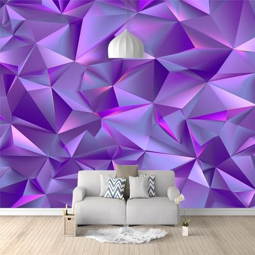 3D Effekt Geometrisch Gestreift Wandtapete - Fototapete für Wohnzimmer und Kinderzimmer | Wanddeko Tapete | 250 (B) x 175 (H) cm