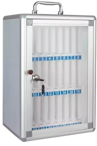 Mobiltelefonspeicher 6/12/24/36/48/60 Steckplätze Handytasche Aus Metall Wandmontierter Handy-Aufbewahrungsschrank for Firmenkonferenzen for Das Klassenzimmerbüro Der Schule(S:24)