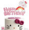 Cartoon Cat Birthday Cake Decoration, Cute Cat Birthday Cake Decoration (Pink)