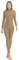 Kninmdor Damen Einteiler Tanzbody mit hohem Halsausschnitt, Rollkragen, Jumpsuit, Tanzanzug, Ganzkörperanzug, Langarm, Einteiler, Nude Farbe, M