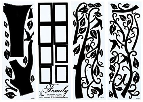 CHEOTIME Autocollants muraux arbre 3D – DIY cadre photo arbre sticker mural famille cadre photo autocollant peintures murales décoration murale salon chambre TV fond décorations