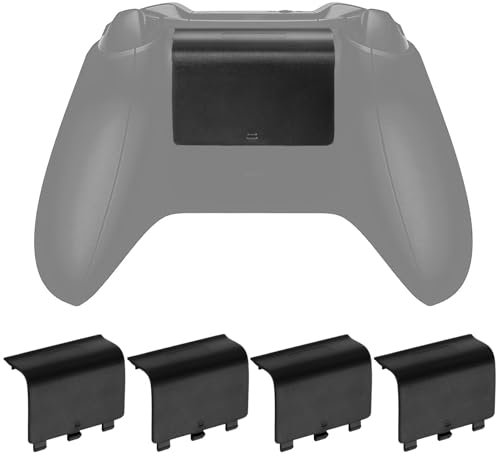 4 Pack Battery Back Cover For Xbox One Replacement Battery Case Door for Venom Xbox One Controller Repair Shell Cover Part for Xbox Wireless Controller Lid Accessories, Black