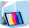 VAGHVEO Custodia Rotante per iPad 9,7 Pollici (6/5a Generazione, 2018/2017)/ iPad Air 2/ Air 1 con Portapenne, Modello Custodie a Libro Shell con Rotazione a 360 Gradi Chiaro Retro Cover, Blu Ghiaccio