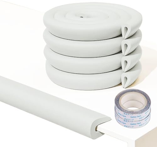 4 Mètres Protection des Bords en Forme de U en Verre pour Table Basse - Protection de Pare-Chocs de sécurité pour bébé - Protection des Coins pour Enfants - Convient pour Meubles, Bureaux (Gris)