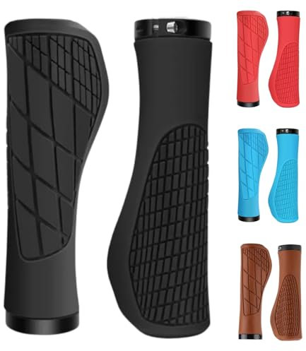 Andinus Fahrradgriffe MTB/City – Ergonomisch, mit oder ohne Klemme, Materialien (80034-BLACK)