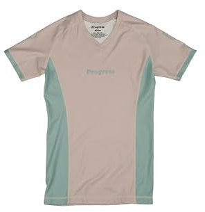 Progress Jiu Jitsu Academy Short Sleeve Rashguard | BJJ Compression Shirt for Grappling, MMA & No-Gi Training | Lightweight, Durable, Moisture-Wicking Rash Guard for Men – Bone Color – Size M