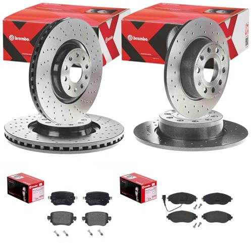 brembo Sport Bremsenset vorne + hinten | 09.C306.1X + P85144 + 08.B413.1X + P85135 Kompatibel mit Octavia III (5E3, NL3, NR3),Octavia III Combi (5E5, 5E6)