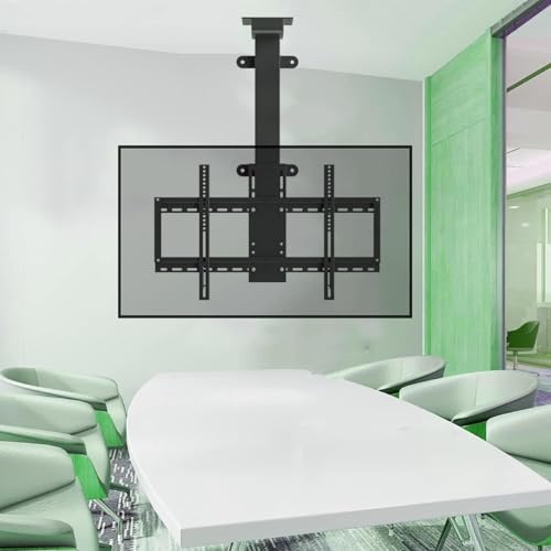 Ceiling TV Mount Stand - Adjustable Ceiling Bracket Electric Lifting Device With Remote Control 360° Rotating Lifting Frame Suitable For 32-75 Inches Electric Multiple Scenes A