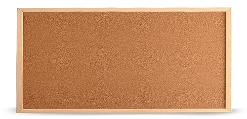 MG Design Pinnwand in Natural Holzrahmen 90 x 180 cm – Korktafel für Notizen, Fotos und Pläne für Zuhause, Büro und Schule