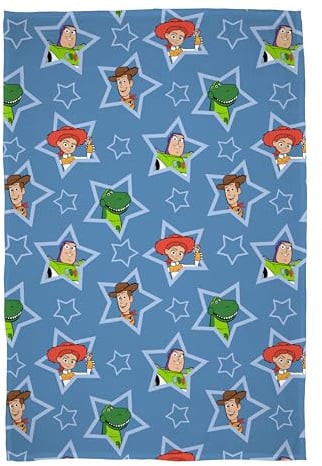 Disney Toy Story Fleecedecke, offiziell lizenziert, super weich und gemütlich, Entdecken-Design, perfekt für Schlafzimmer oder Wohnzimmer, 100 x 150 cm, Blau
