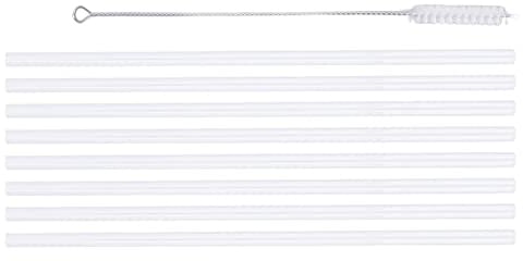 Alomejor Ensemble de Remplacement de Pailles de Tasse 8 Pièces, Brosse de Nettoyage de Paille pour Tasses D'eau de 14 20 30 40oz (clair)