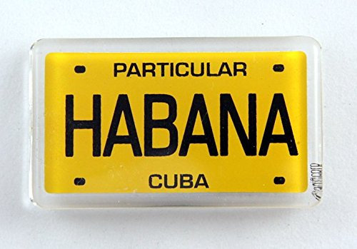 Kühlschrankmagnet, Motiv: Havana Cuba Nummernschild, Acryl, 5,1 x 3,2 cm