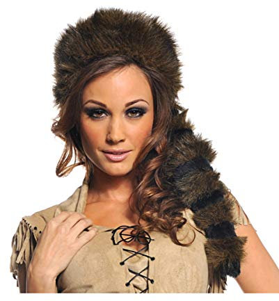 Horror-Shop Braune Trapper Kunstfell Mütze als Kostüm Zubehör