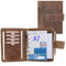 ALMADIH Leder A7 Terminplaner Kalender 2025 Notizblock Premium Rindsleder BV Geschenkbox Ledermappe Mappe Schreibmappe Organizer Terminkalender Ringbuch Pocket Kompakt braun (A7 Term vintage)