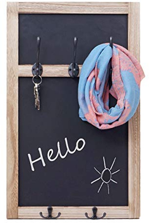 Mendler Wandgarderobe HWC-C51 5 Haken 55x34cm - naturbraun | Garderobe, Kreidetafel, Wandtafel