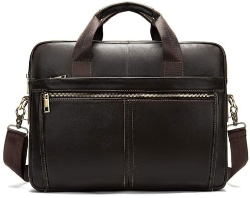 BAIGIO Herren Vintage Messenger Bags Freizeit Tasche Ledertasche Echt Leder Beruf Schultertasche Aktentasche Lehrertasche Unitasche Umhängetasche Groß Praktisch Tasche, Für 13,3 Zoll Laptop, Schwarz