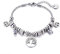 XIYINTA Popcorn Armbänder für Damen, Edelstahl Kette Handgelenk Armband Charm Anhänger Armband mit Kristall (#4 Lebensbaum)