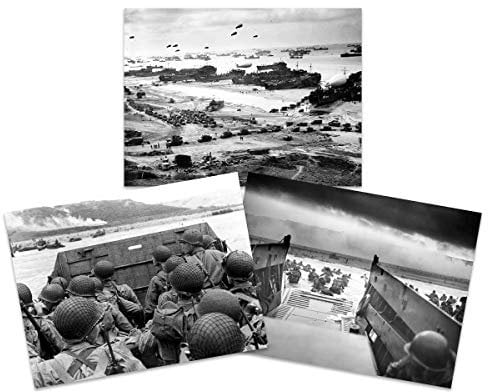 Krieg 2. Weltkrieg USA Troops Landing Omaha D-Day 75th Anniversary Wall Art Print Large Poster Home Decor Premium Pack of 3