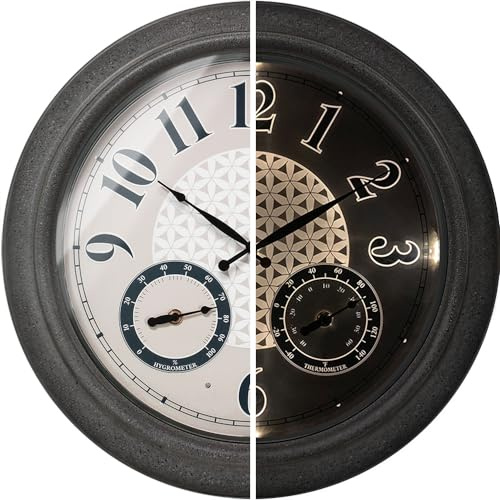 Presentime 45,7 cm beleuchtete Uhr für den Innen- und Außenbereich
