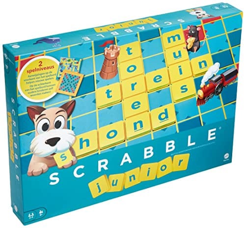 Mattel Games Y9671 - Scrabble Junior(Dutch) Woordspel voor Kinder 5 jaar en ouder