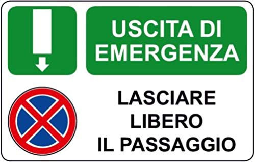 SICUREZZA SHOP ADESIVO Uscita di emergenza 200 x 300 mm Verde PVC Minimalista