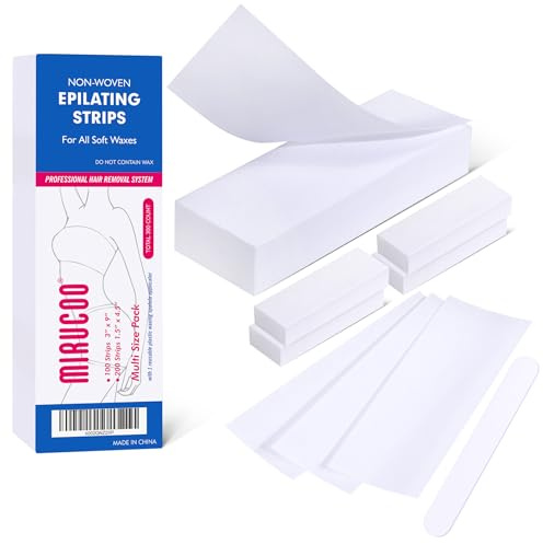 Mirucoo Non-woven Wax Strips, 300 Pieces, Multi Size