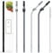 Homestia Stainless Steel Straw, 10.5'' Food Grade Reusable Metal Drinking Straws with 1 Cleaning Brush and Carry Pouch for Smoothie, Milkshake, Cocktail and Hot Drinks (Skull, Set of 4)